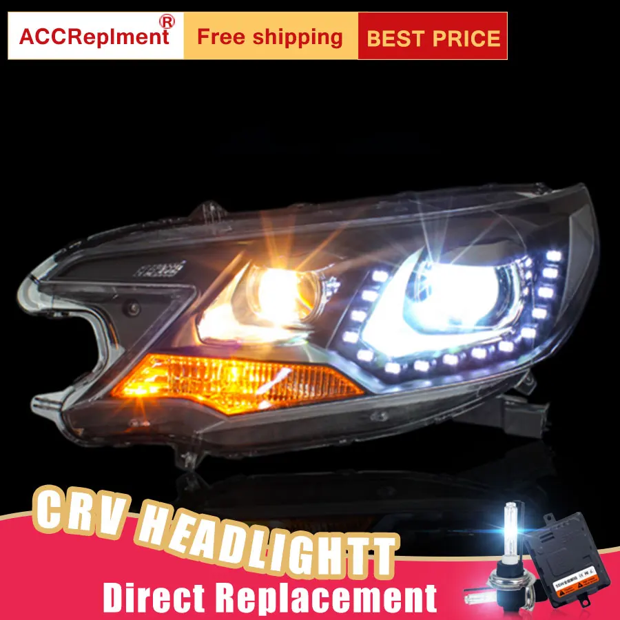 2Pcs LED Headlights For Honda CRV 2012-2014 led car lights Angel eyes xenon HID KIT Fog Daytime Running Lights | Автомобили и