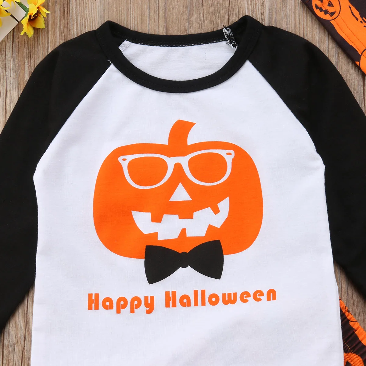2018 Infant Baby Boy Girls Pumpkin Halloween Costume Clothes T Shirt Striped Pants Leggings Autumn Set Outfit | Детская одежда и