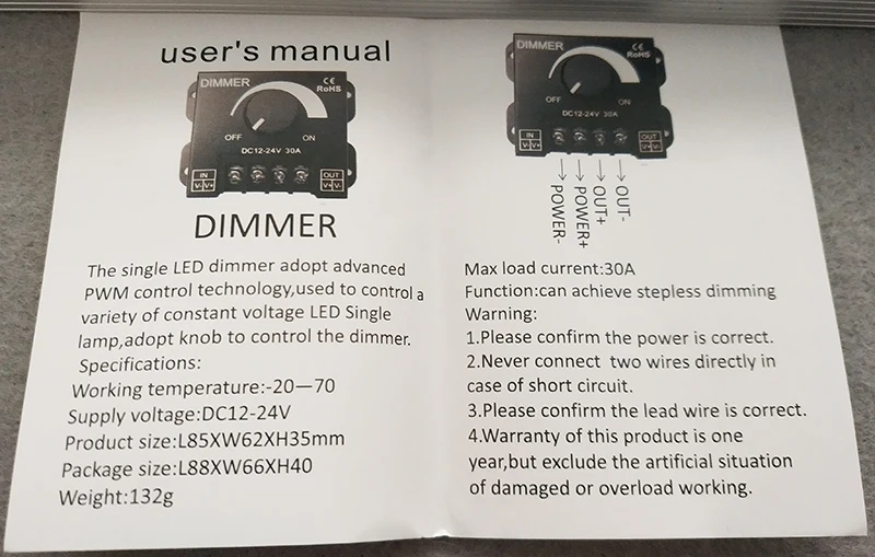 Затемненный светодиодный модуль постоянного тока 12V 24V 30A 360 Вт Регулировка Яркость Светодиодные ленты Драйвер один Цвет светильник Питание контроллер 2835 диммеры