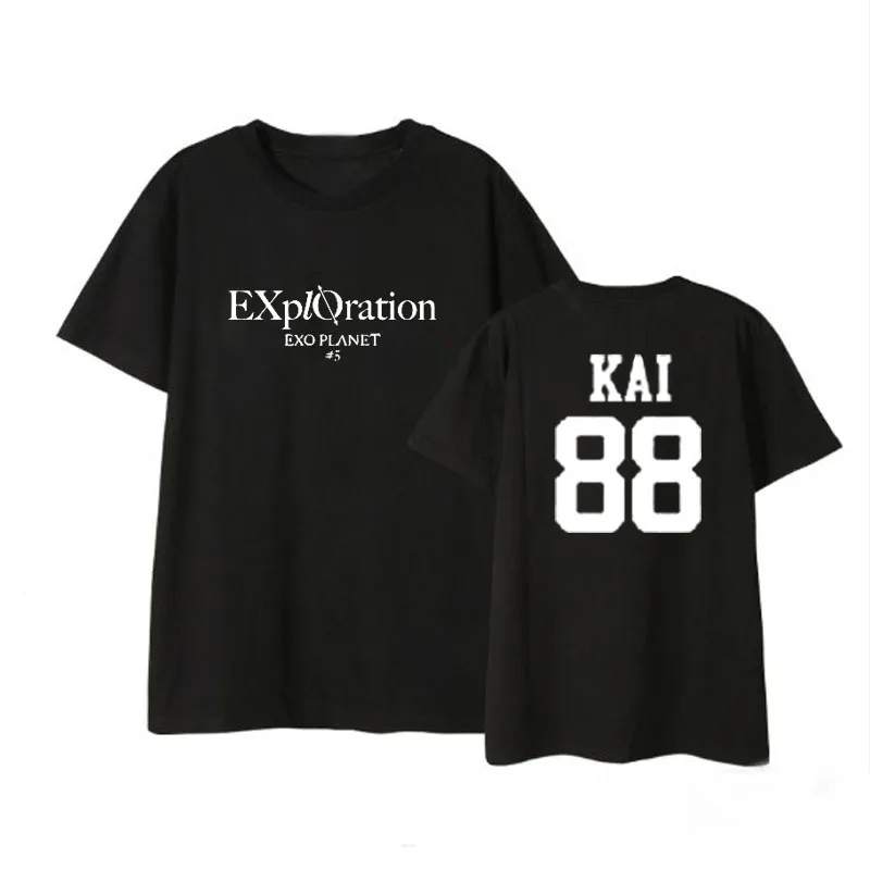EXO Kpop Five tour концертная планета #5 аналогичная Футболка Harajuku Свободная