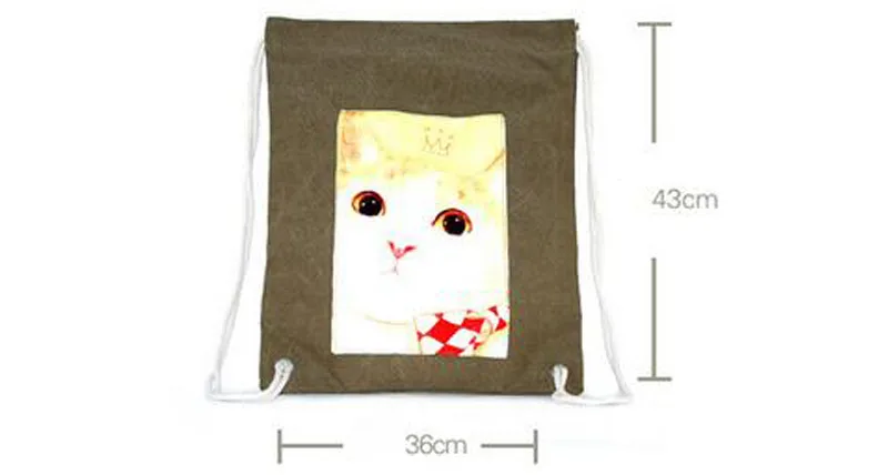 Милый кот печати холст сумка рюкзак женщин большой Ёмкость вышивка женский