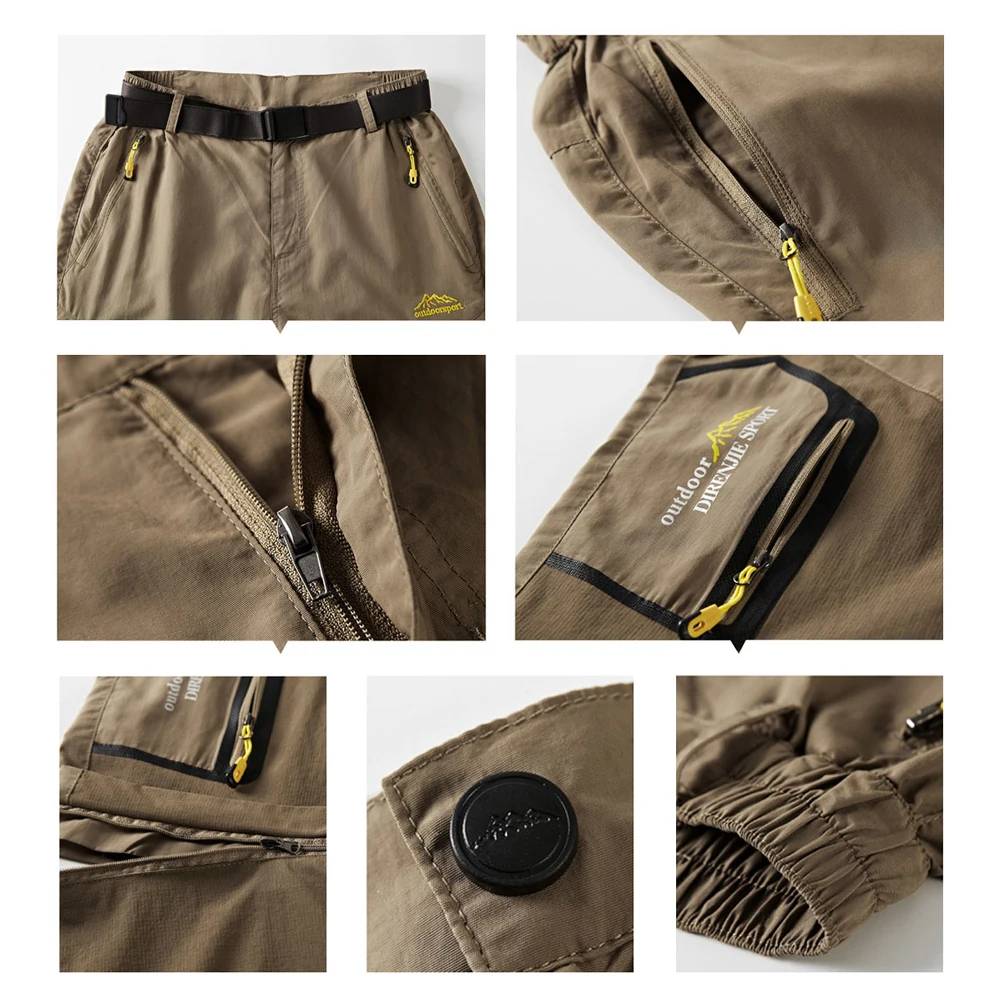 Мужские быстросохнущие съемные походные Стрейчевые штаны для походов на