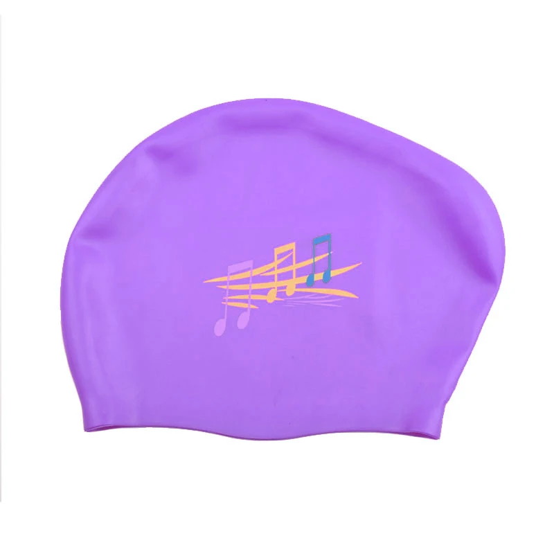 Type A Purple Женские силиконовые плавающие шапки для девушек, Водонепроницаемые Плавающие шапки для бассейна, для водных видов спорта, шапочка для купания размера плюс, для длинных волос, защищают уши - Цвет: Type A Purple