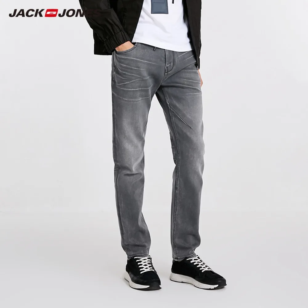 JackJones мужские эластичные хлопковые выцветающие повседневные джинсы байкерские