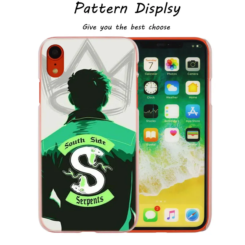 Чехол для телефона Binful Riverdale South Side Serpents с прозрачной жесткой оболочкой для iPhone X XS Max XR 8 7 6 6s Plus 5 SE 5C 4 4S.