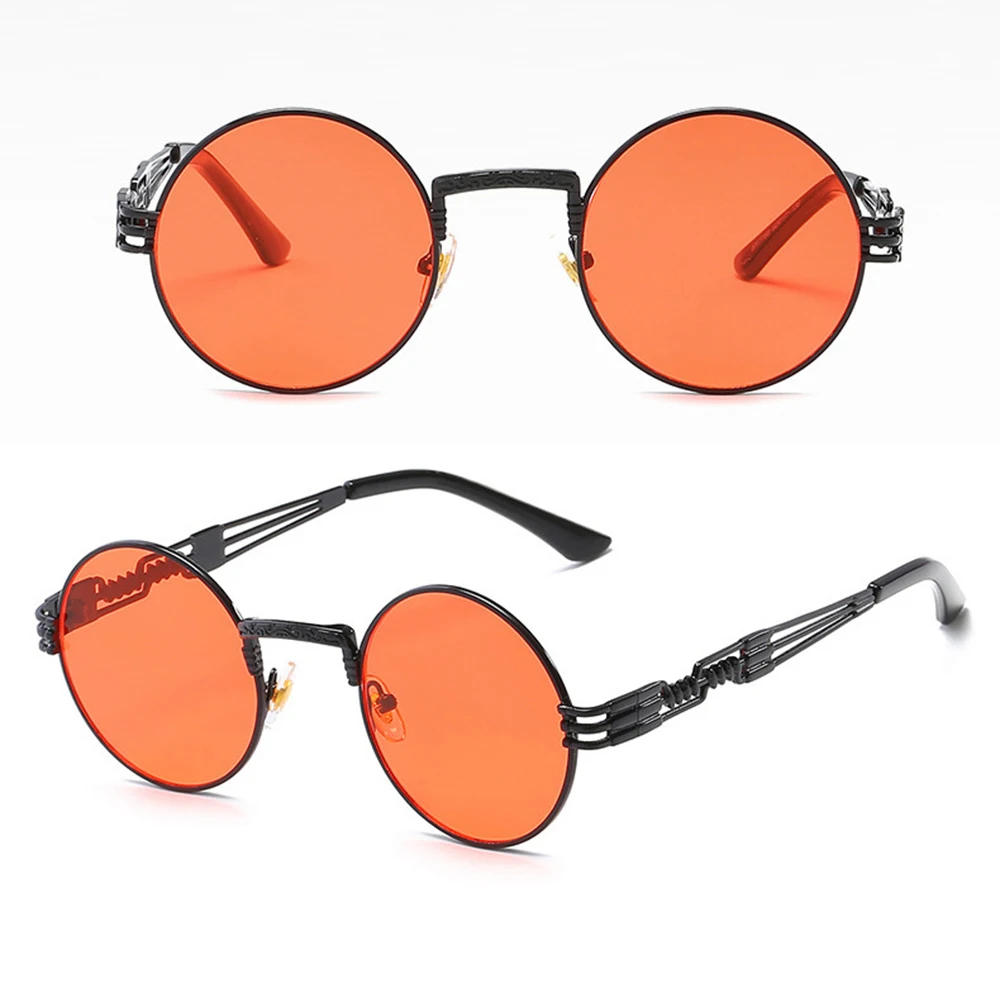 Круглые Солнцезащитные очки в оправе красного синего коричневого черного цвета