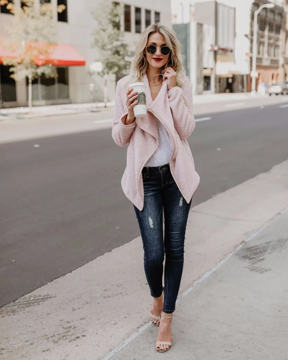SaHezeng 2017 Autumn Fashion Women Warm Mohair Cardigan Outerwear Casual Loose Turn-down Collar Ladies Coats B10-1 |