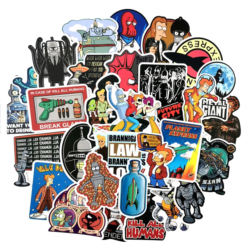 74 шт. Futurama мультфильм детские игрушки наклейка для ноутбука телефон скейтборд багаж автомобиля Стайлинг наклейки-Граффити Прохладный DIY стикер