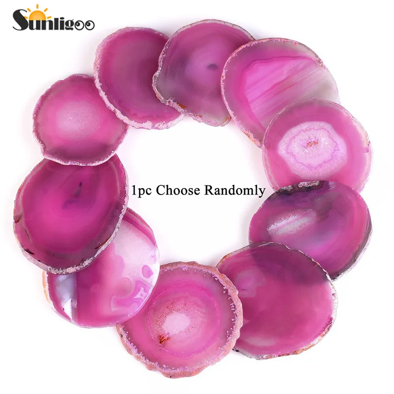 1pc Dyed Rose Red Sunligoo 1 шт агатовый подстаканник, подстаканник из натурального нарезанного агата, подстаканники для напитков, подарок 3,15-3,93 дюймов, выбирается случайным образом - Цвет: 1pc Dyed Rose Red