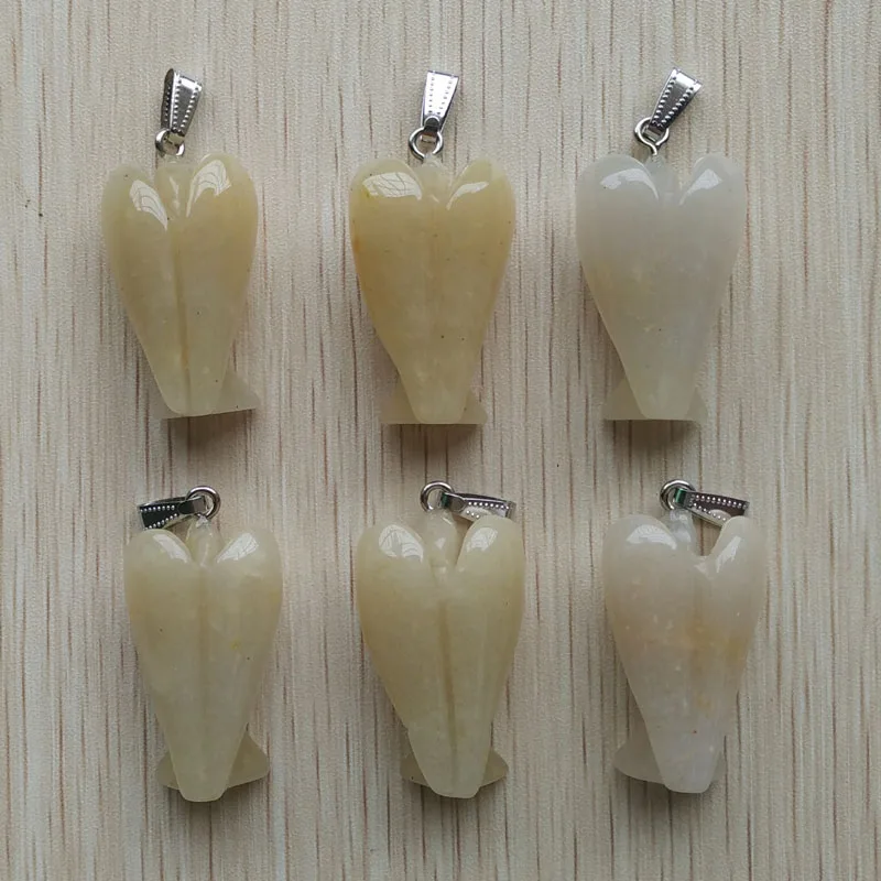 

Wholesale 6pcs/lot 2016 fashion natural stone angel pendants charms for DIY necklace marking jewelry free shipping