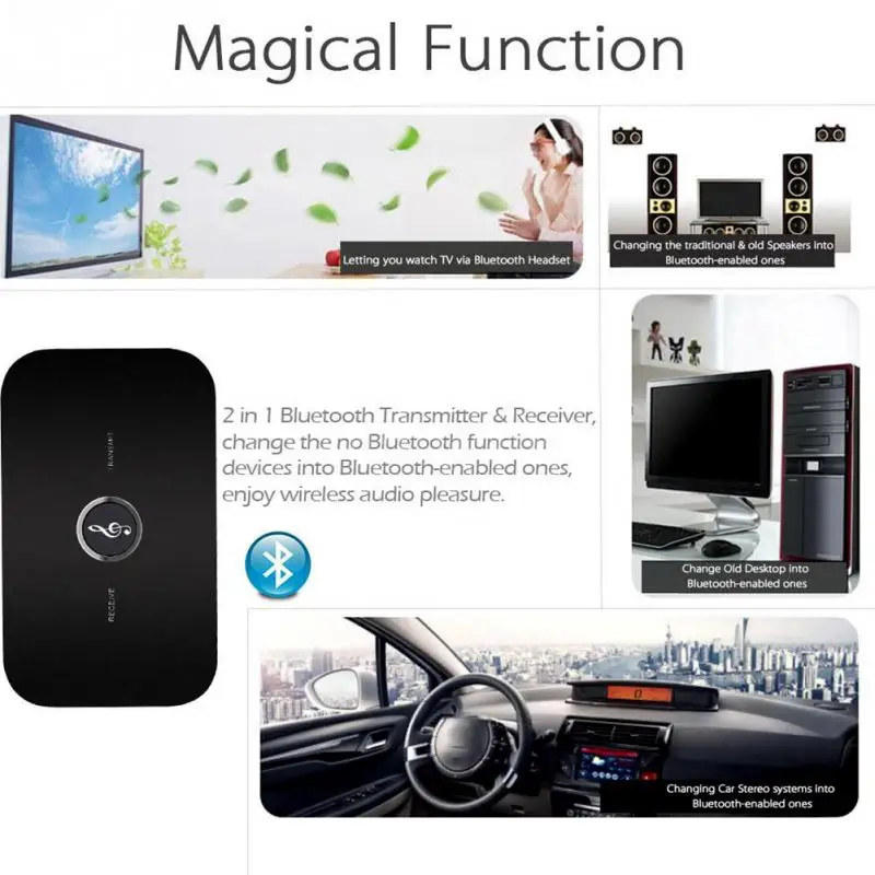 B6 2in1 Bluetooth 4.1 Transmitter &amp Receiver Wireless A2DP Audio Adapter Aux 3.5mm Player for TV / Home Stereo /Smartpho | Автомобили и