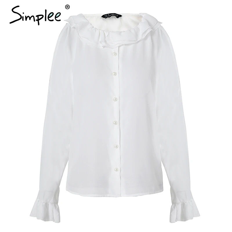 Блузка женская летняя с рюшами и длинным рукавом|Блузки| |