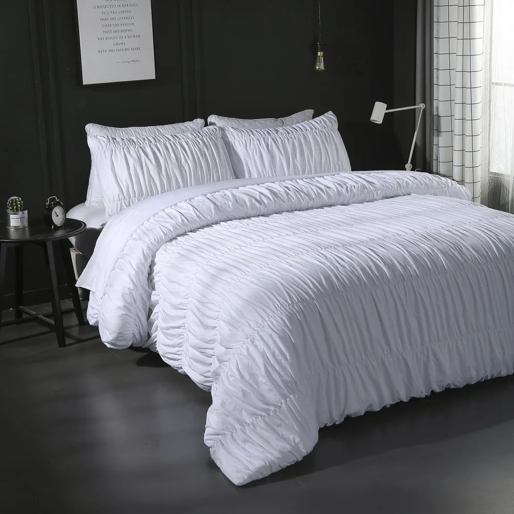 Bedroom Suite Craft White Grey Duvet Cover Pillowcase Queen/king Size Bedding Sets 02 | Дом и сад
