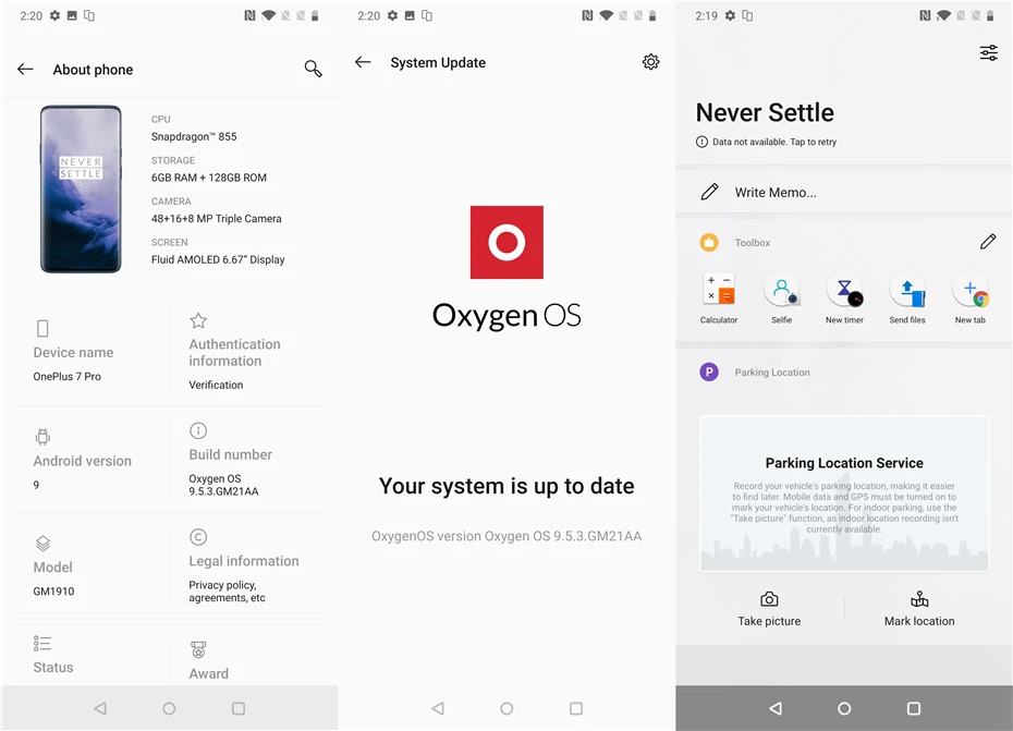 Глобальный Встроенная память Oneplus 7 Pro смартфон 6,67 дюймов 3120*1440 Android 9 Snapdragon 855 48,0 МП камеры ближняя бесконтактная связь(NFC) 5V 6A мобильного телефона