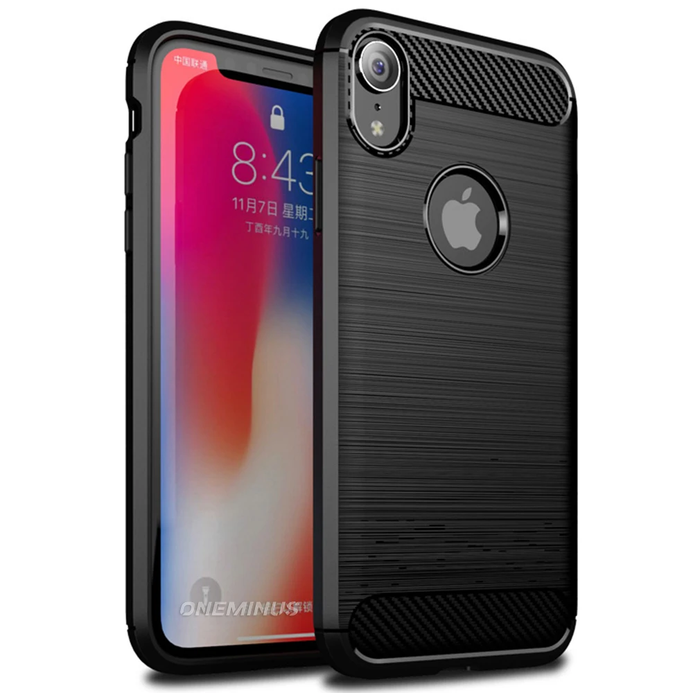 Для iphone XR чехол Xs Max тонкий из углеродного волокна Мягкий ТПУ силиконовый матовый
