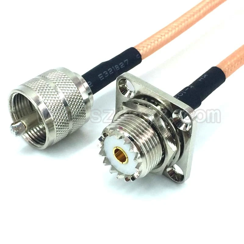 JX 1 шт. PL259 UHF штекер на гнездо SO239 фланец 4 отверстия Панельное крепление RG142