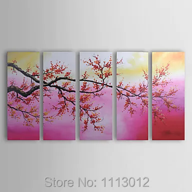 

100% Hand Painted Abstract Tree 5P Set Flower Oil Painting On Canvas Home Wall Art Set Decoration Modern For Living Room Picture