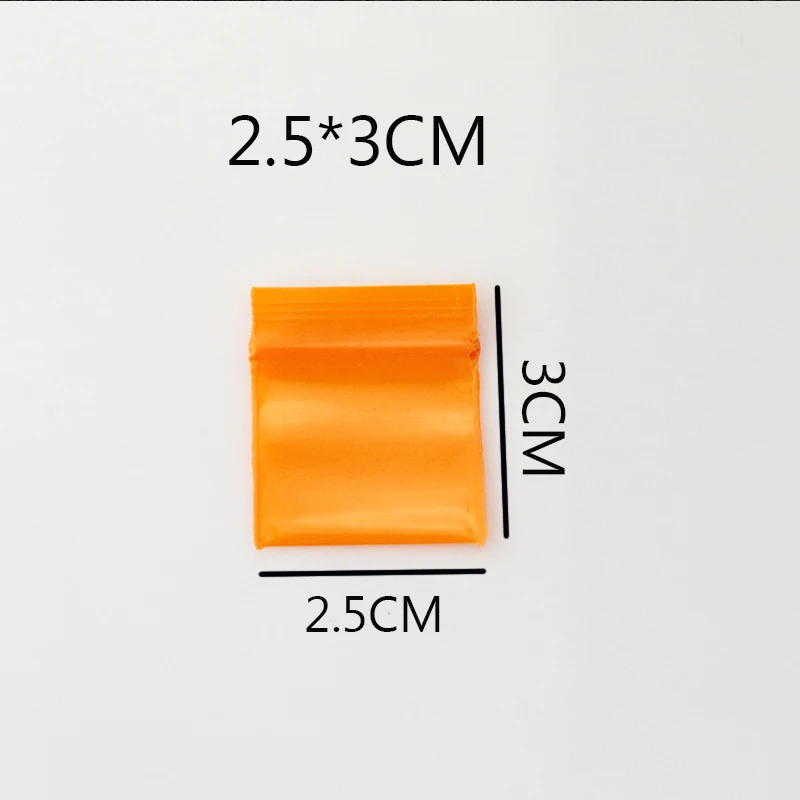 

100pcs/lot Reclosable Plastic Poly Clear Bags Orange Color 2.5x3cm Small Zip-lock Bag Wedding Favors And Gifts Wholesale