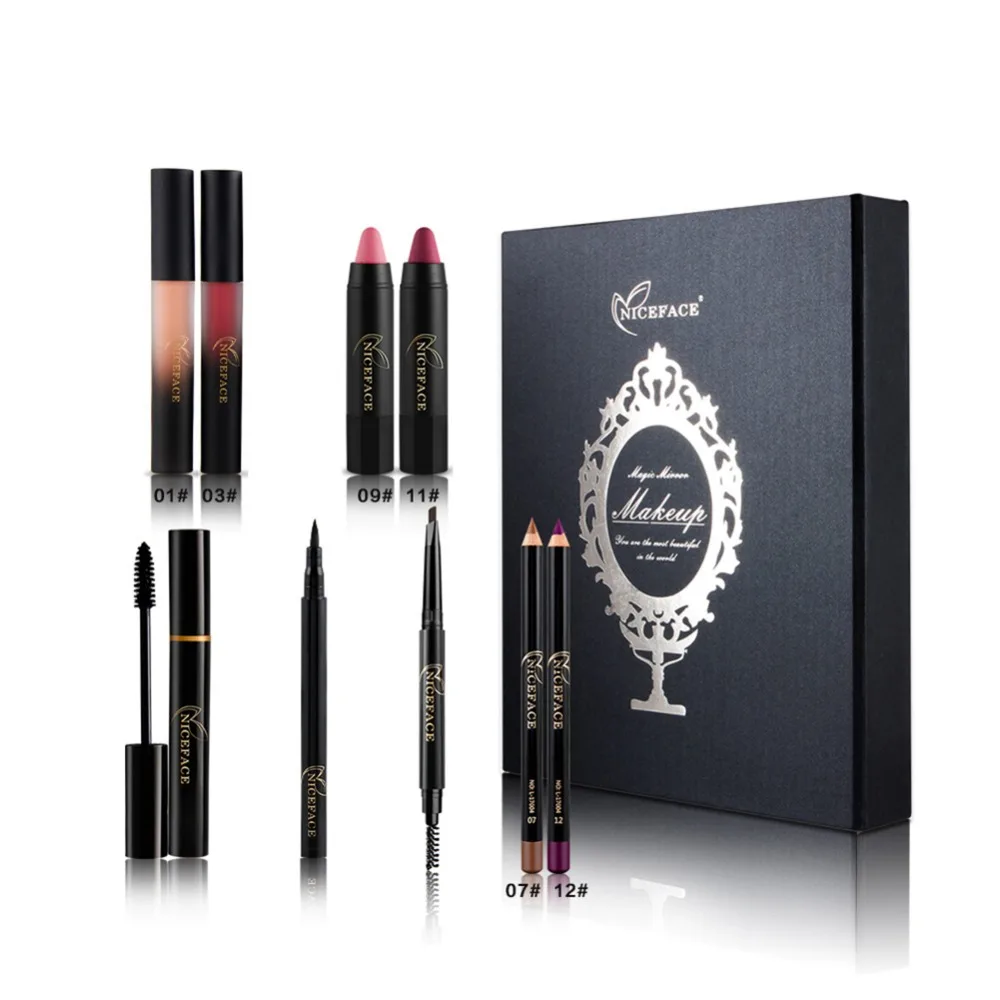 Косметика Makup комплект 9 шт. в том числе Подводка для глаз Тушь ресниц карандаш