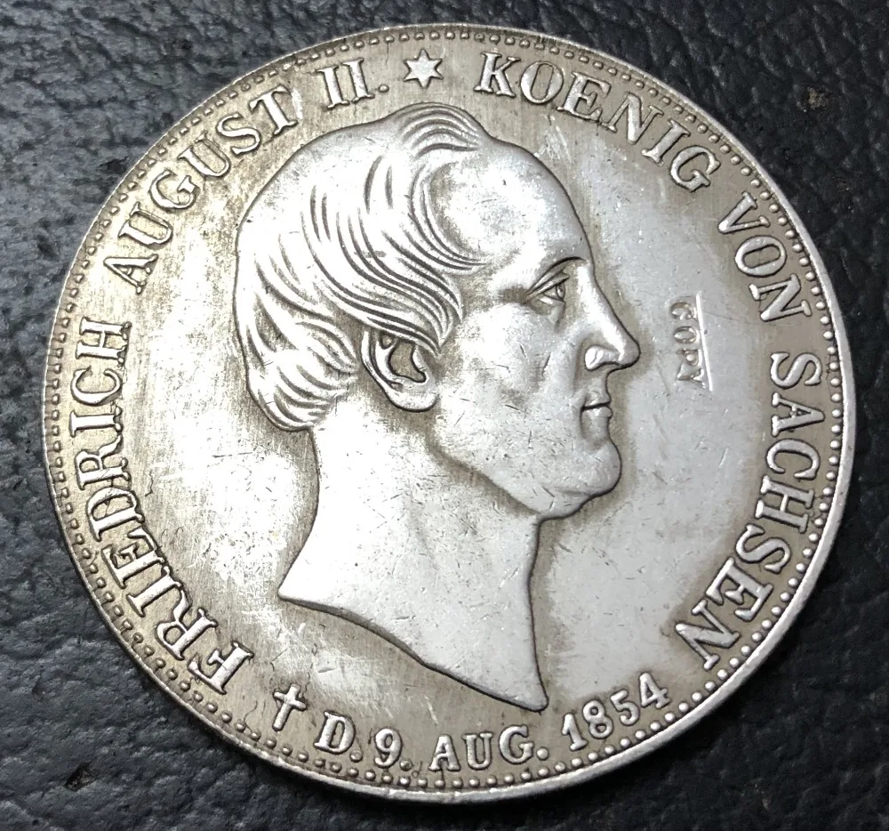 Немецкая монета с серебряным покрытием 1854|Безвалютные монеты| |