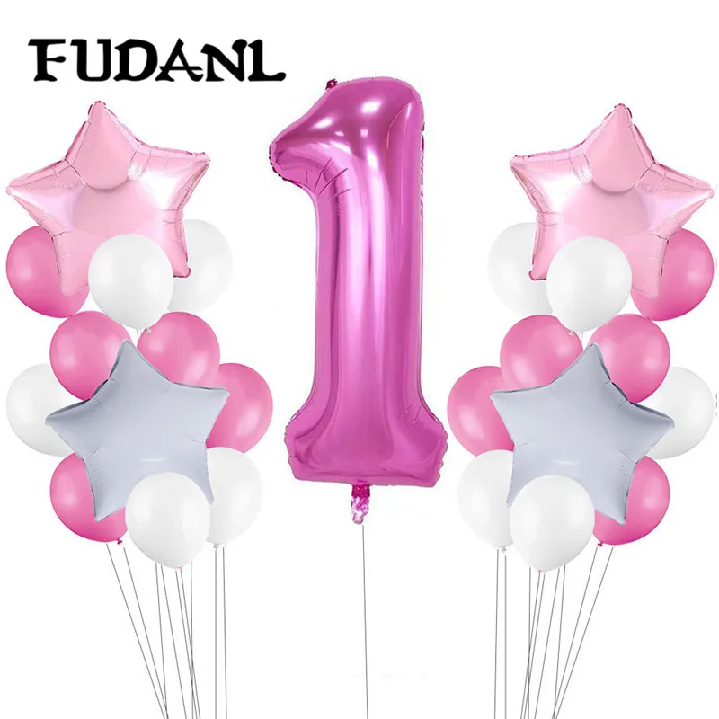 1 комплект наряд для первого дня рождения Воздушные номер Фольга шарики Baby Shower