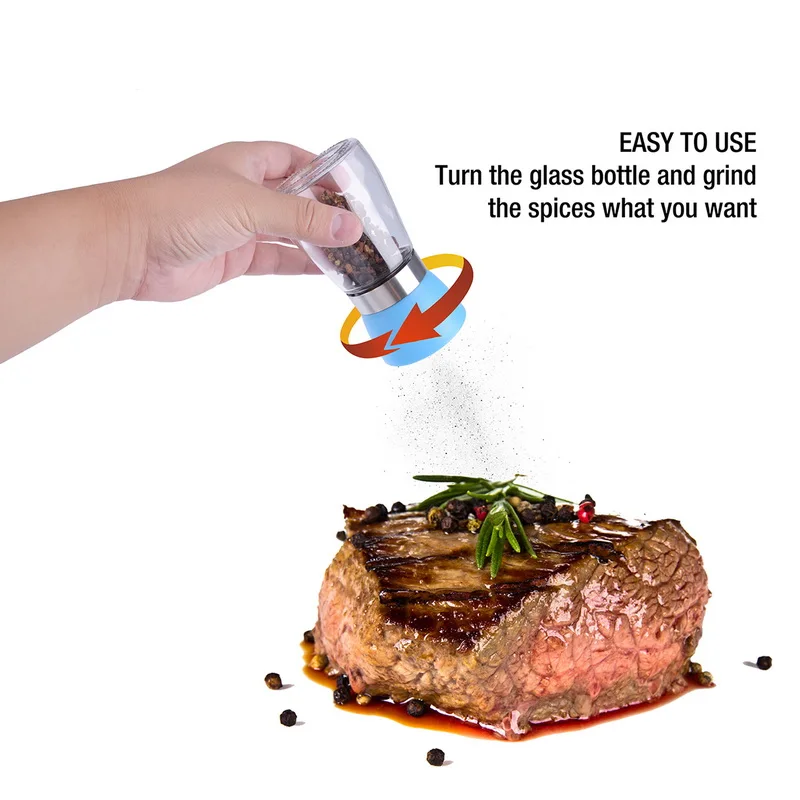 1 шт. ручная мельница для специй с солью и перцем шлифовальная машина крышкой