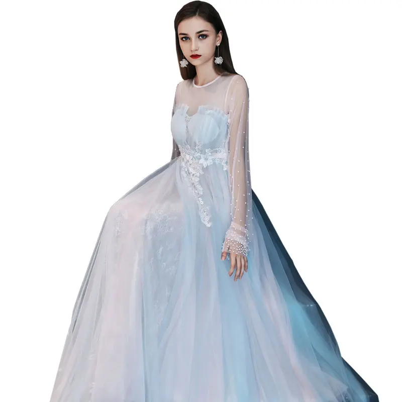 FADISTEE Новое поступление элегантное для вечеринки, для выпускного платье vestido de noiva; кружевные вечерние платья с аппликациями из бисера Длинные жемчуг летнее Болеро