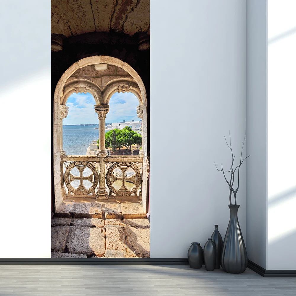 Креативные 3D португальские дверные наклейки с морским узором обои аксессуары