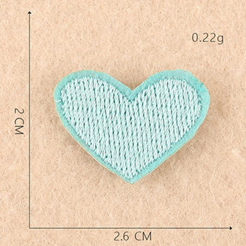 5 шт 20 цветов мини сердце любовь DIY вышитые патч для детей Одежда Обувь мешок украшение ремонт отверстие железа на одежде аппликации - Цвет: Light Blue 5pcs