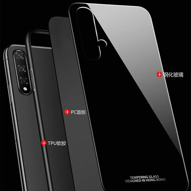 YueTuo Роскошный Жесткий стеклянный зеркальный чехол для huawei honor 20 pro lite 20i V20 view honor 20 силиконовый чехол для телефона