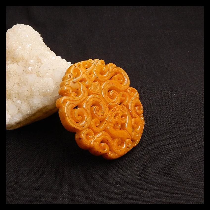 Круглые нефритовые бусины, 68x66x7 мм, 52,5 г