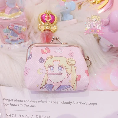 j Аниме Сейлор Мун косплей розовый мини кошелек ключ сумка my melody чехол для монет защелкивающийся кошелек Чехол мягкие куклы плюшевые игрушки - Цвет: j