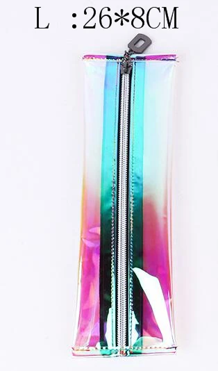 Pink L ETya, модная косметичка, ПВХ, лазерная косметичка, на молнии, косметичка, органайзер для путешествий, туалетных принадлежностей, для мытья, сумка для хранения - Цвет: Pink L