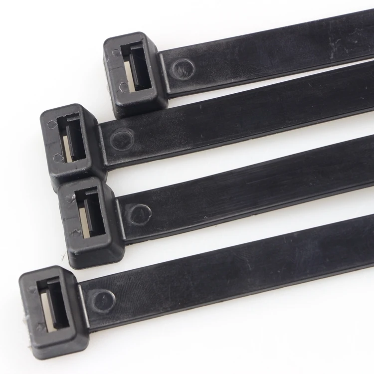 

National Standard 12*650mm Nylon Tie Plastic Fixed Buckle Lock Type Label Sign Black/White 100pcs/lot