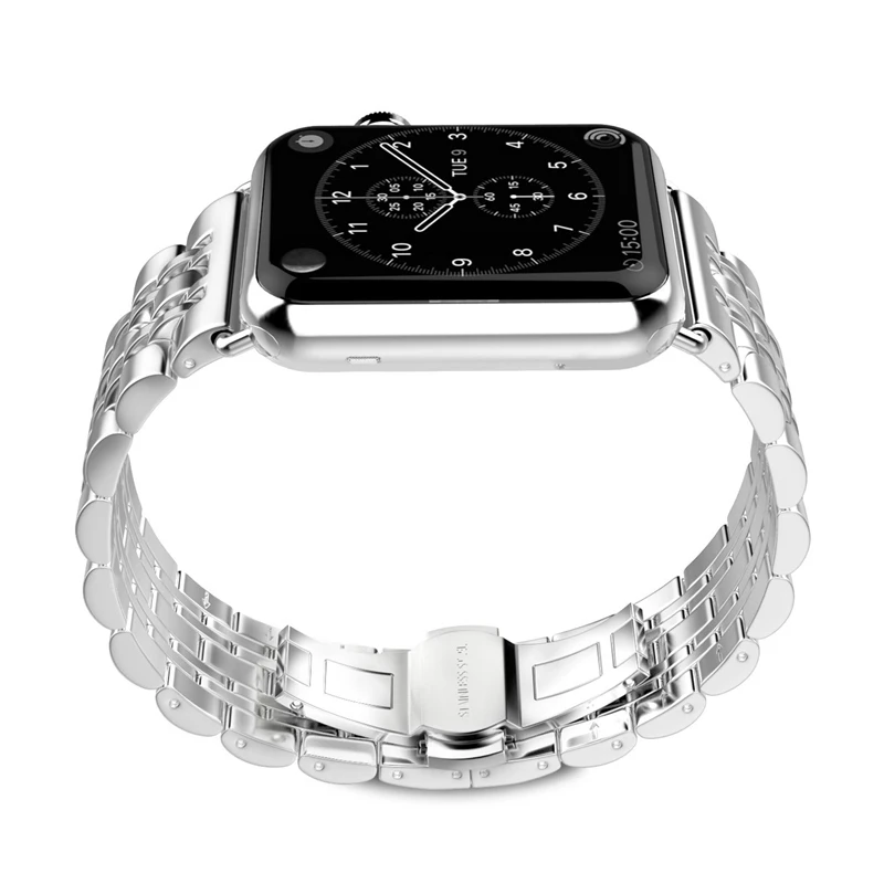 Ремешок из нержавеющей стали для Apple Watch 38 мм 42 мм 7 звеньев ремешок для часов Смарт часы металлический браслет для iWatch серии 5 4 3 2 1