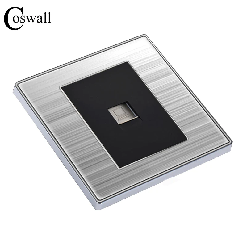 COSWALL Роскошная настенная Одиночная интернет розетка для компьютера Enchufe