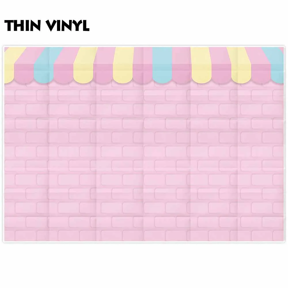 Funnytree фон для фотостудии с изображением розовой кирпичной стены, мороженого, вечерние фоны для фотосъемки детей