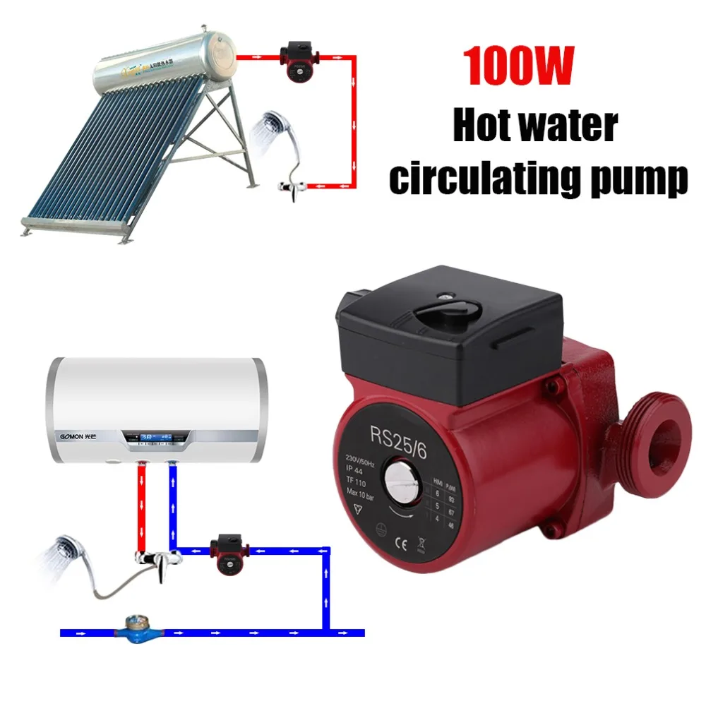 Professional 100W 230V Central Heating Circulating Circulator Pump Red & Black with Manual Automatic Switch NEW | Обустройство