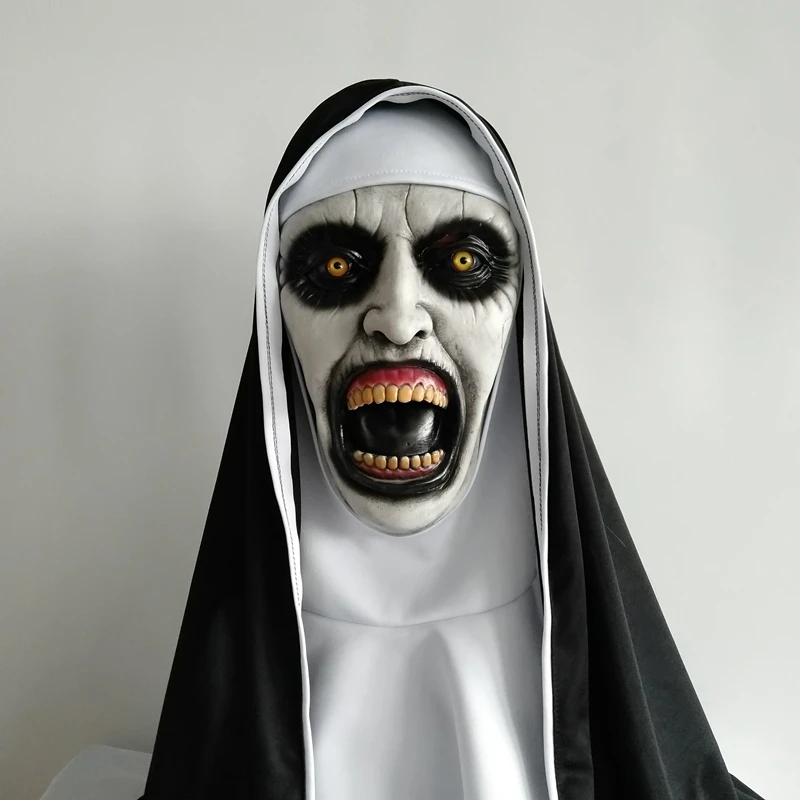 Ужасная маска монахини Valak страшные латексные маски для косплея с головным
