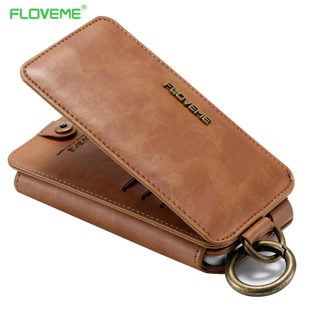 FLOVEME для iPhone 7, 6, 6S Plus, 5, 5S, SE, чехол-кошелек, кожаный чехол для samsung Galaxy S8, S8 Plus, S6 Edge, S7 Edge, huawei mate 9, P10