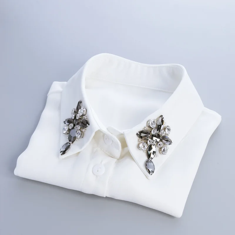 Весенняя рубашка со стеклянным крестом с коротким воротником супер большая