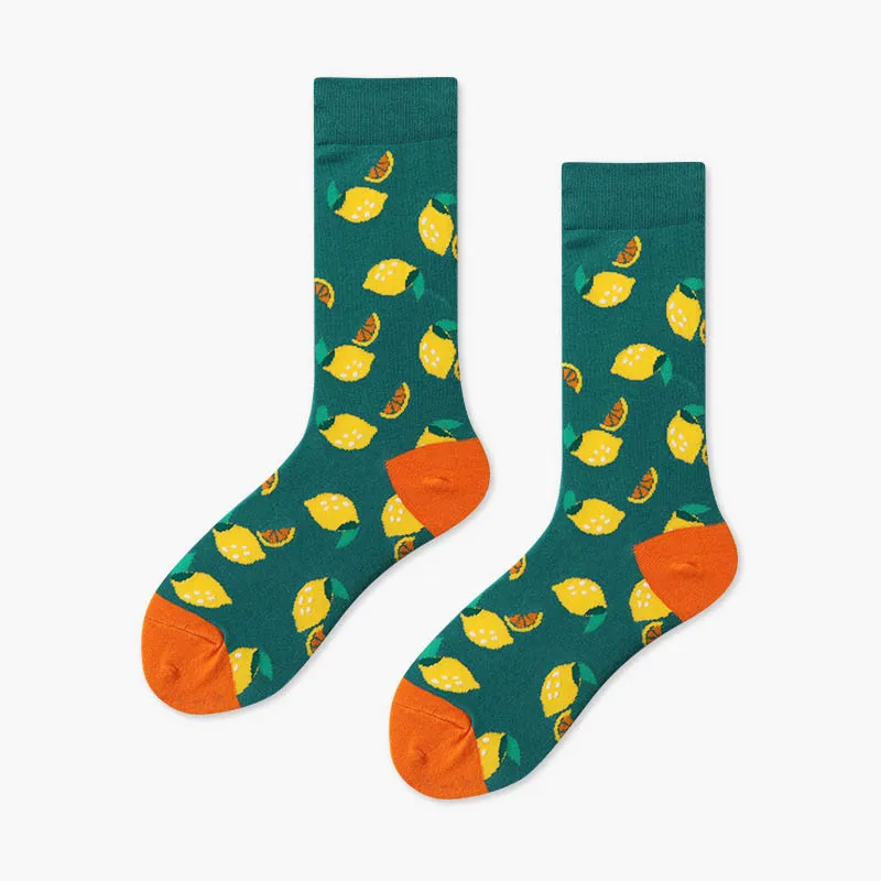 

Summer New Product Antiskid Cotton Sox Couples Women Harajuku Watermelon Lemon Banana Fashion Funny Socks Casual Fruit Socks