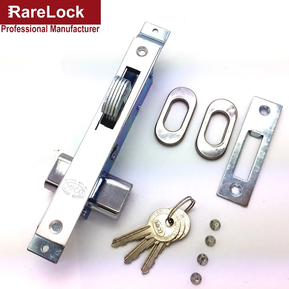 Rarelock рождественские принадлежности раздвижные двери замок с 3 ключами для спальни аксессуары для ванной комнаты DIY домашнего оборудования a