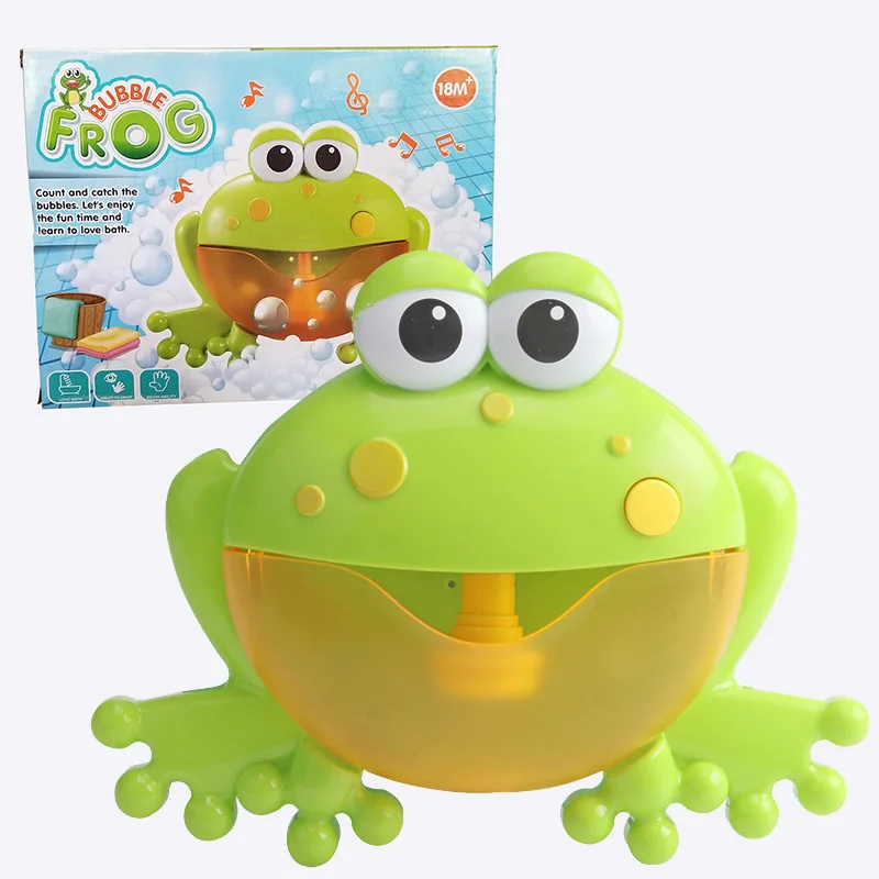 frog With box Открытый дующий пузырь лягушка& крабы Детские Игрушки для ванны пузырь чайник ванна для купания мыло машина игрушка для детей с музыкальной водой игрушка - Цвет: frog With box