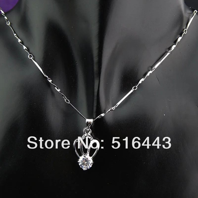 3pcs Charms Silver White Gold plated AAA+ Cubic Zircon Fashion Women Crown Necklaces Pendants Wholesale Fine Jewelry A-849 - купить по