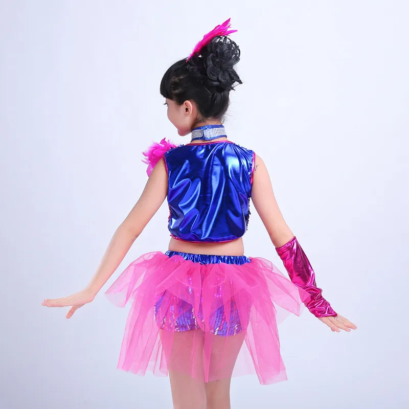 Женские детские блестки джазовые танцевальные костюмы Детские градиентные в