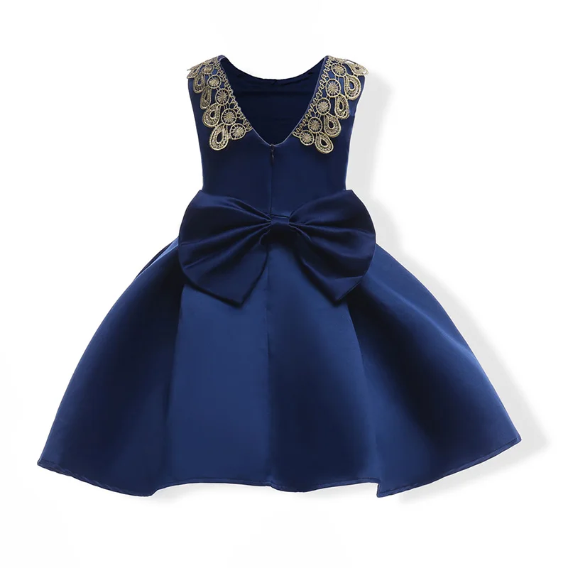 Girls Wedding Party Dress Bow Embroidery Children Clothing Baby Princess Kids Dresses For Costumes 3-10 Years | Детская одежда и