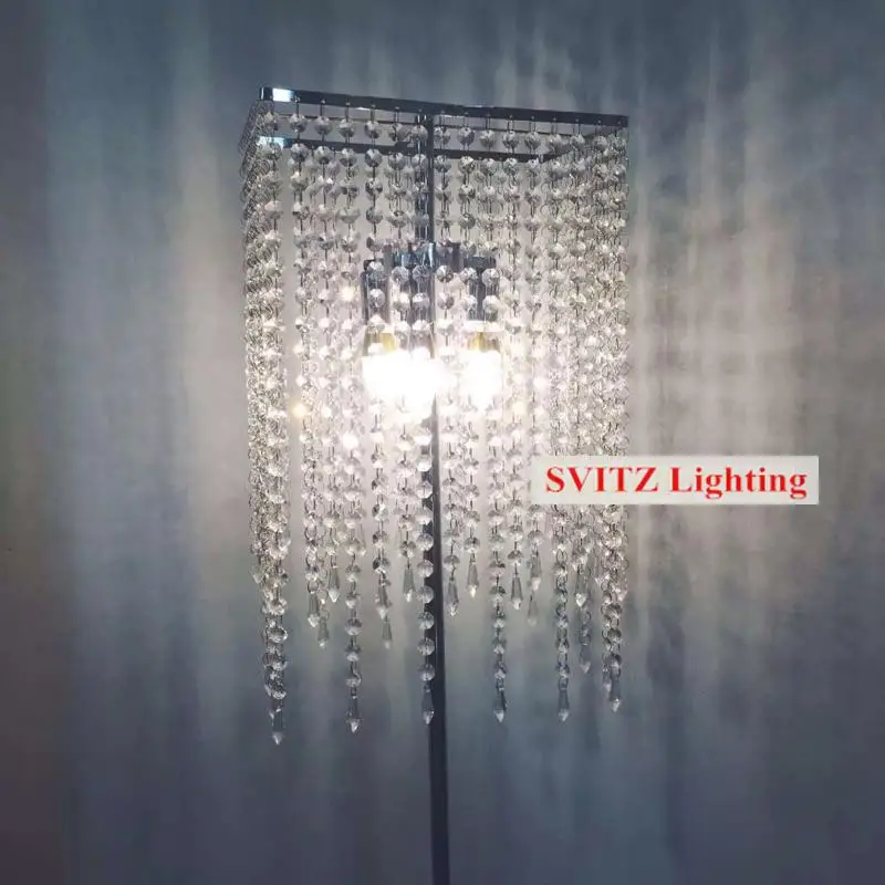 Прямоугольная прозрачная K9 Хрустальная напольная лампада для витрины гостиной