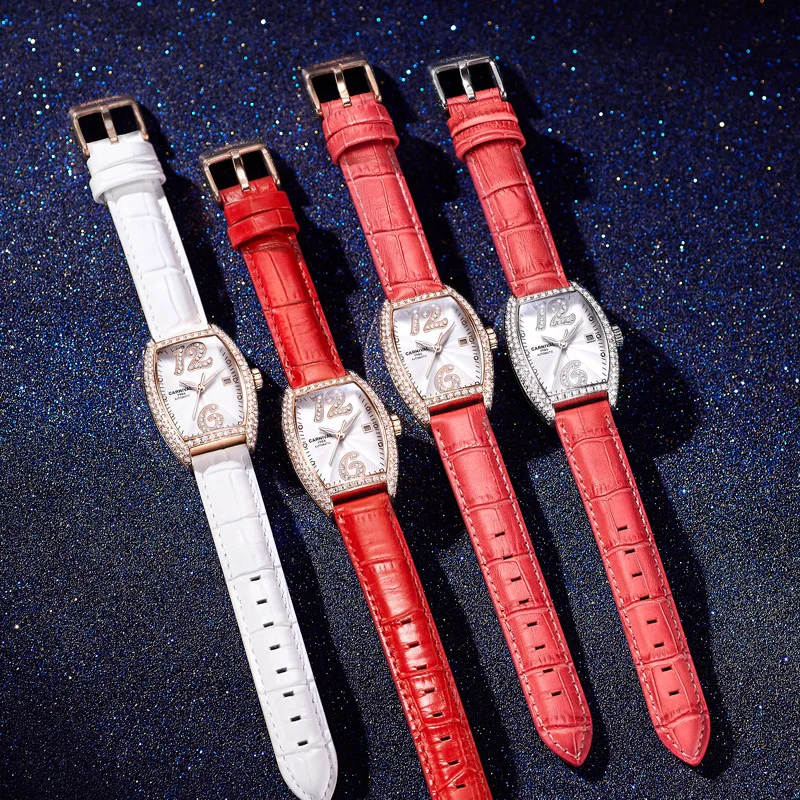 Часы наручные женские механические водонепроницаемые с кожаным