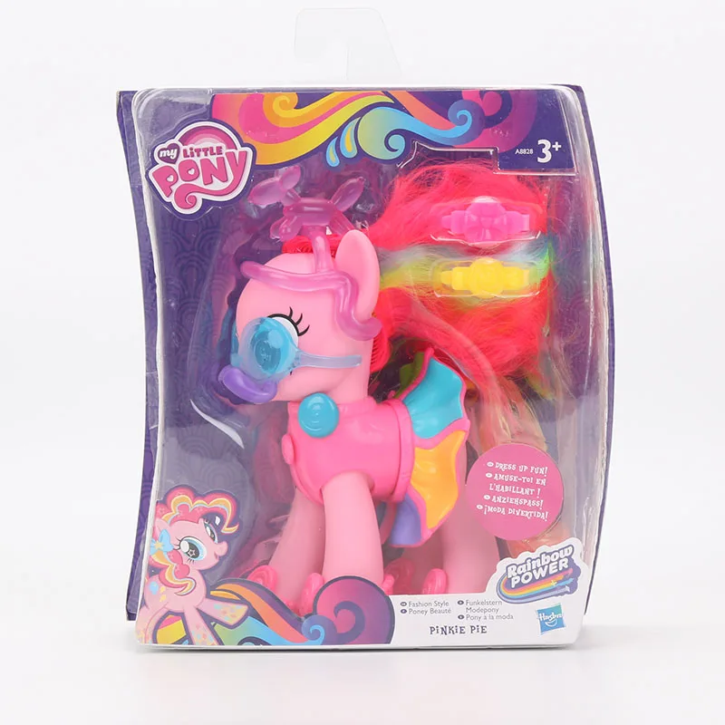 5,5 дюйма игрушки My Little Pony одеваются Веселые Пинки Пай радуги Дэш ПВХ Фигурки модный стиль игровой набор Коллекционная модель куклы - Цвет: pink
